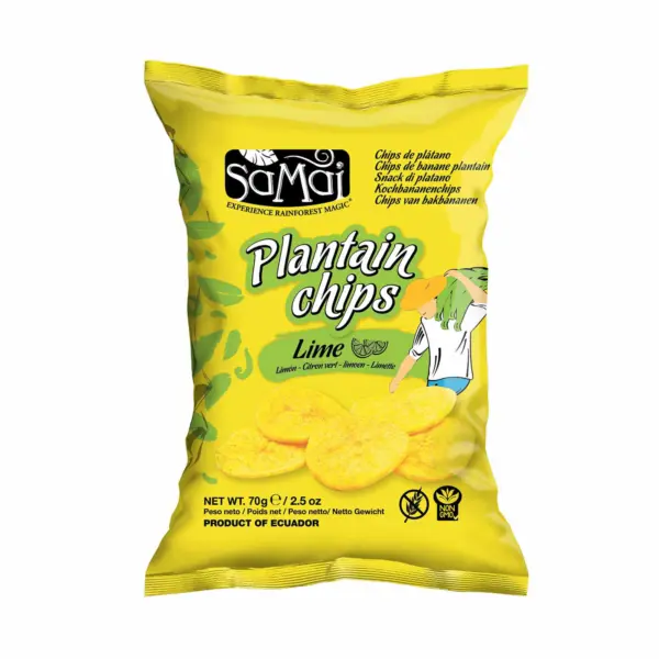 Samai Plantain Chips Lime 6x75G