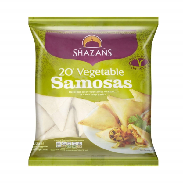 Shazans Vegetable Samosa 10X650G (20 pieces) - OS