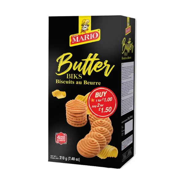 Mario Butter Biks Biscuits 12x210g PMP 2 for £1.50