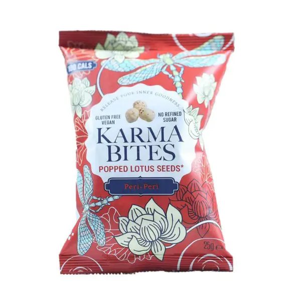 Karma Bites Popped Water Lily Seeds 12 x 25gm (Peri Peri)
