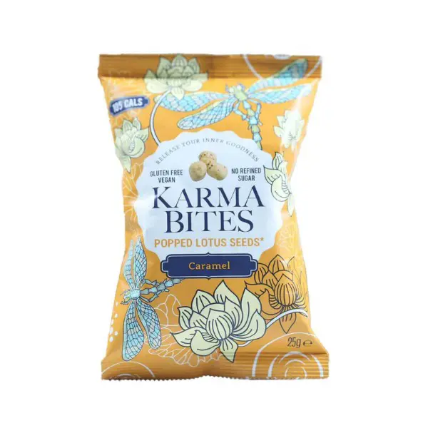 Karma Bites Popped Water Lily Seeds 12 x 25gm (Caramel)