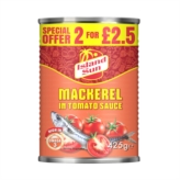 IS  Canned Mackerel in tomato sauce 12x425g PM 2for£2.5